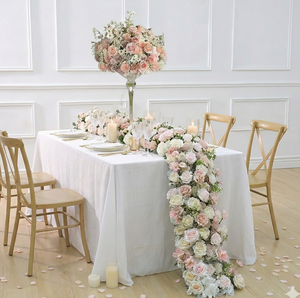 Artificial Flower New Design Spring Flower <b>Runner</b> for Wedding Decoration Flower Row and Centerpiece for Event Decoration - Product Image 1