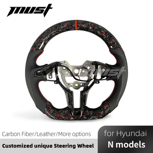 Volante Deportivo Personalizado de Fibra de Carbono Forjado Rojo para Modelos <span class=keywords><strong>Hyundai</strong></span> N, Elantra N <span class=keywords><strong>GT</strong></span> Hatchback, I30N, I20N Fastback N <span class=keywords><strong>Line</strong></span> - Product Image 2