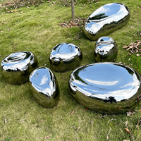 Banc en acier inoxydable 304 poli miroir sur mesure, design galet, pour projets de centres commerciaux et de parcs, assise sculpturale moderne, direct usine