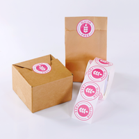 Rouleau d'autocollant d'emballage de cercle de logo de marque de boulangerie personnalisé impression vinyle auto-adhésif étanche pour aliments étiquette ronde d'étanchéité