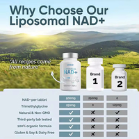 Cápsulas Veganas Orgánicas Antienvejecimiento con Extracto Herbal Oem Odm, 90 Cápsulas, Todo en Uno, Vitamina D3 K2, Resveratrol, Suplemento de NAD
