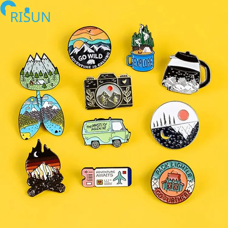 Wandelen Reizen Adventure Pin Berg Bos Meren Aarde Verkennen Natuur Reversspeldjes Badges Broche Custom Emaille Pin Verkennen Natuur