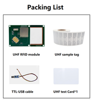Módulo Lector RFID UHF de 1-5M de Alcance, Módulo Integrado RFID con Antena, Lector/Escritor UHF para Raspberry Pi con Soporte SDK para Sistema Linux