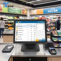 Système de point de vente intelligent 17 pouces avec Wi-Fi, caisse enregistreuse à double écran, tout-en-un, sans ventilateur, en vente pour les magasins