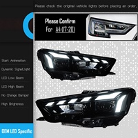 Pour Audi A4 2017-2019 : Kit de modification de phares RS avec nouveaux feux de jour LED, clignotants séquentiels et feux de position.