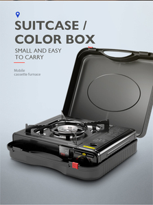 Cuisinière à gaz portable d'extérieur en acier inoxydable, mini cuisinière à gaz pour la cuisson, le barbecue et le camping, avec valise - Product Image 3