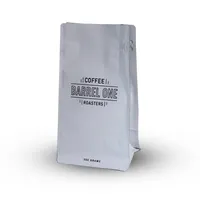 Sac de support à fond plat de couleur, Transparent, avec fermeture éclair à déchirer, pour emballage de café avec Valve, 50 unités