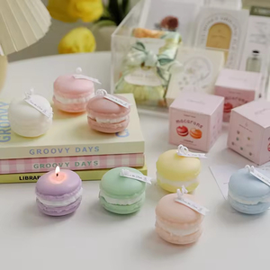 Wholesale Handmade Art <b>Candle</b> Macaron Shaped Beeswax Flameless Aroma Scented <b>Candles</b> Flavored Dessert <b>Easter</b> Gift Home - Product Image 3