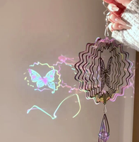 Nordique Mandala carillons éoliens en acier inoxydable 3D Rotation carillons éoliens décoration de fenêtre jardin artisanat décoration murale carillons éoliens