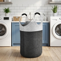 Panier à linge en feutre avec poignée en métal, grande capacité, panier de rangement pour vêtements sales pour la maison, la chambre à coucher