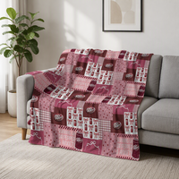 Selimut Dekorasi Rumah Bermotif Cantik untuk Semua Musim, Bahan Jacquard Solid Bergaris, Hiasan Pita Cherry, Motif Bunga, Lembut, Nyaman, dan Berbulu Halus