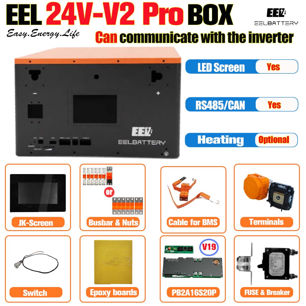 กล่อง 24V-V2 Pro พร้อม JK-PB2A16S20P BMS