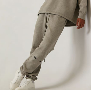 Pantalones <span class=keywords><strong>Fear</strong></span> de Nueva Colección Otoño-Invierno, de Algodón con Forro Polar, Diseño de Tres Rayas, Pierna Ancha, Estilo Unisex para Parejas - Product Image 4