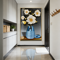 Décorations d'art islamique en gros et sur mesure, vases bleus haute définition, peintures florales en porcelaine LED cristalline, décoration intérieure.