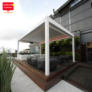Pergola Moderna 4 X 7 Metri con Tetto a Lamelle Motorizzate Bianche Retrattili, Pergola Bioclimatica in <span class=keywords><strong>Slovenia</strong></span> - Product Image 1