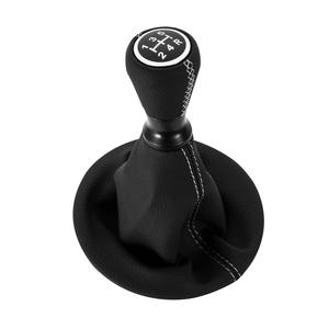 Pommeau de levier de vitesse en cuir, 5 vitesses, avec couvercle anti-poussière, pour Peugeot Citron 307, conception ergonomique - Product Image 1
