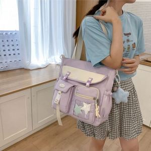 Bolsa de Mano LILA de Gran Capacidad, Color Morado, con Múltiples Bolsillos, Linda y de Alta Calidad, con Logotipo Personalizado para Estudiantes Universitarios y Viajes Diarios - Product Image 4