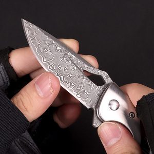 Dao Damascus Bằng Thép Bán Chạy Dao Bỏ Túi Gấp Gọn Sinh Tồn Cắm Trại Hàng Ngày Có Vỏ Bọc - Product Image 4