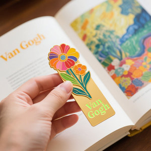 Tùy Chỉnh Retro Phong Cách Từ Vàng Lá Kim Loại Bookmark Món Quà Sáng Tạo Với Lông Brass Thiết Kế Đầy Màu Sắc Ép Vàng Kim Loại Thủ Công - Product Image 3