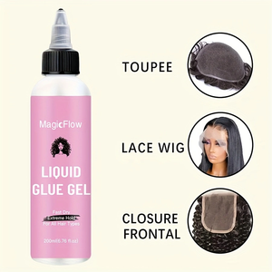 Pegamento en Gel para Pelucas de Encaje de 200ml, Marca Privada, Fijación Diaria Temporal, Resistente al Agua, Gel Líquido sin Pegamento para Pelucas con Frente de Encaje - Product Image 2