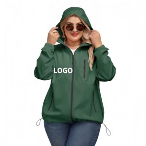 Imperméable à capuche pour femmes de <span class=keywords><strong>grande</strong></span> <span class=keywords><strong>taille</strong></span> à la mode en gros-<span class=keywords><strong>Veste</strong></span> de <span class=keywords><strong>randonnée</strong></span> extérieure pliable et légère, personnalisée en vrac - Product Image 1