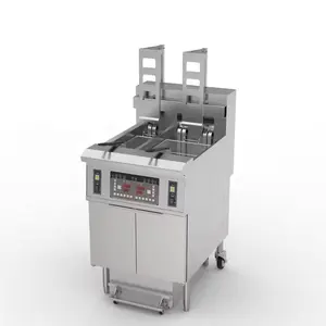 Commercial Electric Stainless Steel Basket Lift Deep Fryer Automatic Lifting Chicken Fryer