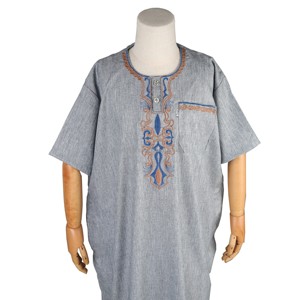 Ultima 2024 manica corta collo morbido Zip <span class=keywords><strong>Africa</strong></span> ragazzo musulmano pregando Jalabiya abbigliamento islamico Jubah Boubou abito <span class=keywords><strong>marocco</strong></span> - Product Image 6