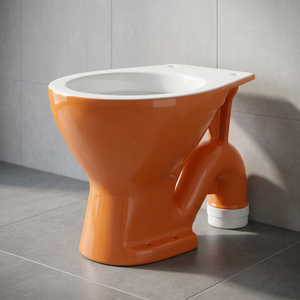 WC européen moderne Vitrosa rouge en céramique bicolore avec siphon S/P, ensemble cuvette de toilette à poser au sol - Product Image 6