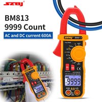 Multimètre numérique à pince SZBJ BM813 à mesure automatique, True RMS 600A AC/DC, NCV, courant de démarrage, température, capacité