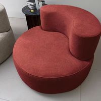 Canapé rond incurvé de luxe, fauteuil moderne confortable, canapé en tissu chenille, design compact, salon, intérieur d'appartement