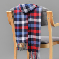 Écharpes à carreaux style britannique pour homme et femme, automne-hiver, écharpe en fausse fourrure de cachemire à franges pour homme, écharpe épaisse classique à carreaux pour couple, pour se tenir au chaud