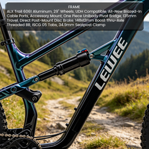Vélo de montagne à suspension intégrale de 29 pouces, cadre en alliage d'aluminium, <span class=keywords><strong>VTT</strong></span> de trail, 12 vitesses, frein à disque hydraulique - Product Image 3