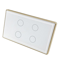 Interrupteur mural intelligent en alliage d'aluminium avec cadre en verre trempé, commande à distance par application Tuya, Zigbee Wifi, interrupteurs tactiles pour éclairage 250v