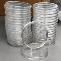 Capsules de rangement transparentes pour pièces de monnaie de 16 à 45 mm, boîte de collection de pièces de monnaie en plastique, boîtes de protection pour pièces de monnaie, conteneur, 100 pièces