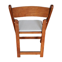 Chaises pliantes en bois brun avec coussin rembourré blanc, sièges pour invités adultes pour événements de mariage