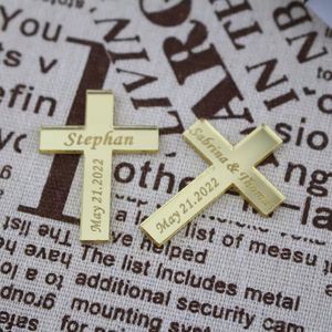 Etiquetas de Acrílico Personalizadas con Forma de Cruz - Recuerdos para Bodas y Bautizos, Duraderas, Impermeables, Grabadas, Bajo MOQ, Placas con Nombre al por Mayor - Product Image 5