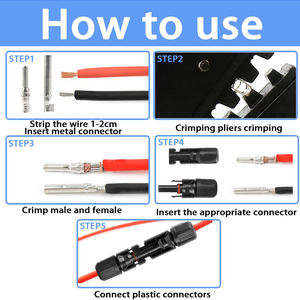 Conector de Panel Solar Impermeable IP67, 1000V 30A, Conector Adaptador de Cable Solar Macho/Hembra para Conectar Paneles Solares - Product Image 5