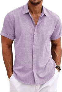 <strong>High</strong> Quality Linen Hemp Cardigan Double Front Short Sleeve Lapel Casual <strong>Shirt</strong> with <strong>Mandarin</strong> <strong>Collar</strong> Summer Travel Solid Design - Product Image 6