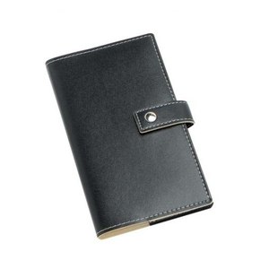 Porta biglietti da visita nero in pelle, design compatto, per uomo e donna, uso in ufficio - Product Image 1