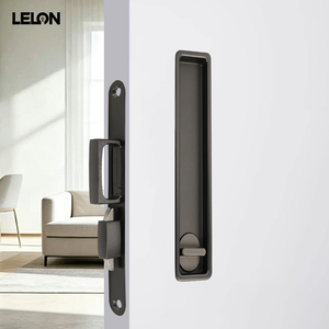 Kunci Pintu Geser Saku Privasi Mortise Tanpa Kunci Mekanisme Tekan Tersembunyi Pengaman Gagang Tarik Kait Ganda - Product Image 6