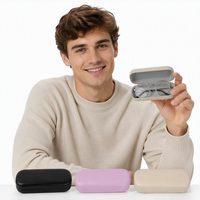 Étuis pour lunettes et lunettes de soleil en cuir PU rigide, boîte à lunettes avec fermeture éclair, protection portable unisexe