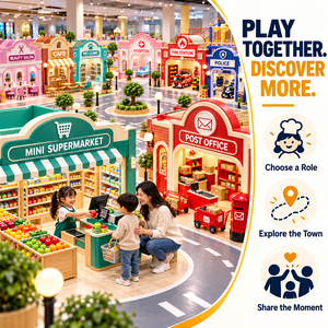Città Gioco per Bambini: Parco Giochi al Coperto con Mini Città, Ufficio Postale, Supermercato e Centro Commerciale - Product Image 1