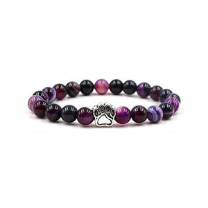 8Mm köpek pençe elastik çift bilezik, erkek ve kadın kristal terapötik boncuk bilezik, yarı değerli taş el sanatları hediyeler - Product Image 2