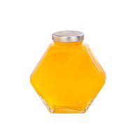 Pot à miel en verre écologique de qualité supérieure, couvercle à vis en métal de qualité alimentaire, hermétique, durable, pot en verre épais transparent pour le comptoir de cuisine