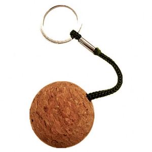 Customize Logo Creative Round Ball Cork Keyring Key Chain Wholesale Promotional Gifts Blank <b>Floating</b> Wooden Keychain - Product Image 5