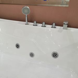 Nouveau design de baignoires de massage en acrylique pour 2 adultes avec oreiller et jets de massage dans la salle de bain - Product Image 5