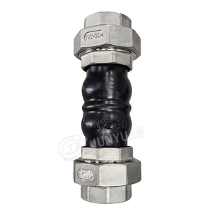 Junta de Expansión de Goma de Doble Esfera <span class=keywords><strong>PN</strong></span> 10/16, Conector Flexible de Hierro Tipo Unión, Junta de Expansión Roscada de 50 mm, Zincada - Product Image 1