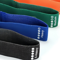 Bandes de résistance en tissu à code couleur, ensemble de bandes élastiques en boucle pour Pilates, yoga, entraînement de force, fitness à domicile