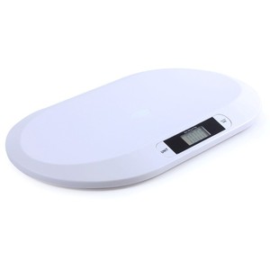 Báscula electrónica ovalada con pantalla LCD, división de 0.1 kg, funciona con pilas, para medir el peso en el hogar. - Product Image 1