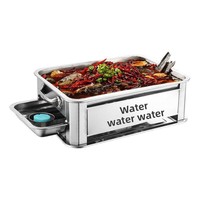 Gril à poisson multifonctionnel en acier inoxydable, sans fumée et coupe-vent ; Grille de cuisson domestique et commerciale au charbon de bois/au bioalcool, grande taille